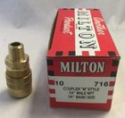  10  Milton 716 Air Hose Coupler M Style 1 4  Male Npt Thread Free  Shipping 