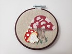 Round Wall Art Room Decor Mushroom Pin In Wooden Embroidery Hoop Handmade 4 
