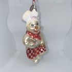Vintage Christopher Radko Snowman  Christmas Ornament White Hat  chef  Red Scarf