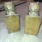 Pair Set 2 Of Vintage Mcm Brass Owl Book Ends Hampton Virginia Va Good Preowned