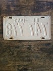 1953 Illinois License Plate 747778     Vertical Cream   Red     Vintage Original