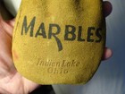 Antique Indian Lake Ohio  leather Toy Marbles Bag 
