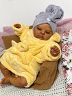 Lifelike Black 20in Reborn Baby Dolls Full Body Vinyl Girl Adorable Newborn Baby