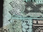 Antique Lace Scraps Trim Ribbons Turquoise Tint Sew Journal Craft Vintage Lot