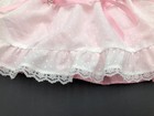 Vintage Baby Girls Pink   White Ruffle   Lace Polka Dot 2pc  Dress Size 12 Mo 