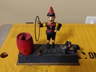 1930 Hubley Trick Dog Cast Iron Mechanical Coin Bank Jester Clown