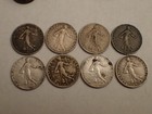 Lot  Of 8 France 50 Centimes Silver Coin 1899 1810 1812 1813 1818  4 