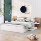 Queen Size Platform Bed Frames With Headboard Drawers Shelves Usb Ports Sockets 