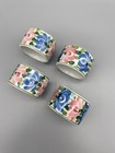 Set Of Four Vintage Audrey Floral Ceramic Napkin Rings
