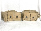 Old Military Ammunition Belt Canvass With Brass Hardware 10 Pouches Good Conditi