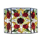 Stained Glass Tiffany Style Fireplace Screen Floral Victorian     One This Price
