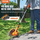 Vevor Lawn Edger 20 V Battery Powered Cordless Edger 9  Blade 3-position Depth