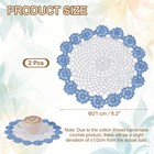 2pcs Crochet Handmade Doilies 8 2  Placemats Lace Coasters White  Blue