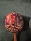 One Vintage Hand Carved Havana Maraca  One Hand Painted Key West Maraca