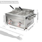Gas Deep Fryer Double Tank 6l  2x  Commercial W  Baskets   Lid For Kitchen