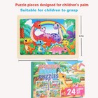 4 Pack Dinosaur Wooden Puzzles For Kids Ages 3-5 24 Pieces