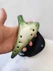 Professional 12 Hole Green Glaze W natural Crackles Ceramic Ocarina With Case