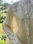 Antique Qing Era Chinese Silvery White Summer Gauze Informal  Jacket Auspicious