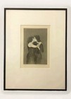 Signed Original 1930 Raphael Soyer Drawing  kiss   framed  Matted 
