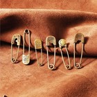6 Brass Laundry Pins Set     Vintage Style Dark Bronze Smoke Finish