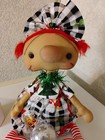 Primitive Raggedy Ann  christmas Doll     Paper  Box   Ornament pre- Owned 