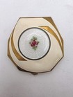 Vintage Elgin American Guilloche Enamel 1930s Art Deco Rouge Mirror Compact 