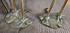Vintage Pair Of Gold Brass Crane Sculptures 