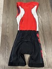 Zoot Mens Tri Suit Black Red Performance Triathlon Skinsuit Racesuit Small