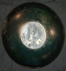 Extra Large   Antique Tole Decorated Burl Dough Bowl 