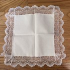 Vintage Scalloped Lace Edge Cream Wedding Bridal Hankie 10     X  10   