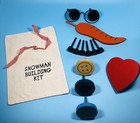 Wooden Outdoor Decorating Kit For A Snowman Just Add Snow - 14 Pieces Reusable