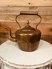 Vintage Antique Georgian Copper Tea Kettle Gooseneck Spout Acorn Finial 1800s