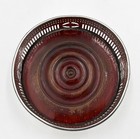 Antique Pierced Bottle Coaster Stag Crest George Iii Old Sheffield Plate C1780