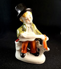 Vtg Japan Porcelain Boy   Girl Figurine Pin Cushions Mid Century Pair 