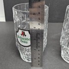 Stuttgarter Schwaben Brau Cube   Circle Clear Glass Beer Mug Stein Vintage Italy