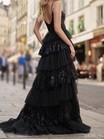 Sherri Hill Black Sequence Formal   Prom Dress Size 0
