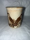 Vintage Scottish Dunoon Stoneware Owls Mug Brown Tan Speckled Scotland