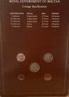 Bhutan Coin Set Franklin Mint All Nations Series With Stamp  5 Coins  Near Mint