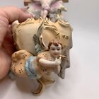 Holy Water Font  Vintage 8    Wall Mount Jesus Cherub Angel Hand Painted Italy 30s