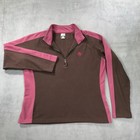 Vintage Nike Acg Women s Xl Fleece Pullover Pink Brown Long Sleeve Quarter Zip  