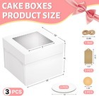 3 Pcs Cake Boxes Cake Box With Window 10 X 10 X 8 Inch White Bakery Boxes Cake B