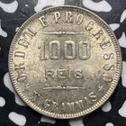 1910 Brazil 1000 Reis Lot mk244 Silver  High Grade  Beautiful 