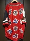 Vtg Nlbm Negro Leagues Baseball Jersey All Team Multi Patch Red Big Boy Sz 3xl
