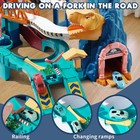 Dinosaur Race Track Playset Kids Toy With 10 Mini Cars Ramp Racing Track Set