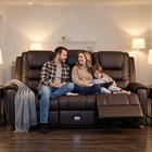 Extra Large Heavy Duty Massage Chair Recliner With Drawer usb 3 Seat Couch Brown
