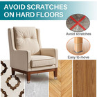 24 Pc Chair Leg Floor Protectors Square silicone Felt Furniture Pads Caps Covers