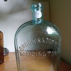 1860 Sheets   Duffy Kensington Scarce Quart Strap Side Glasshouse Whiskey Flask