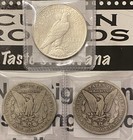  3  Usa Silver Dollars 1881-o s Vg-8 Morgan   1922-p Au Peace  900 72 18g  55 ea