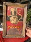 Vintage Old Rare Passing Show Cigarettes Advertisement Litho Tin Sign Framed