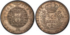 1821-b Brazil 960 Reis Km 326 2 Pcgs Au55 Graded Almost Uncirculated Silver